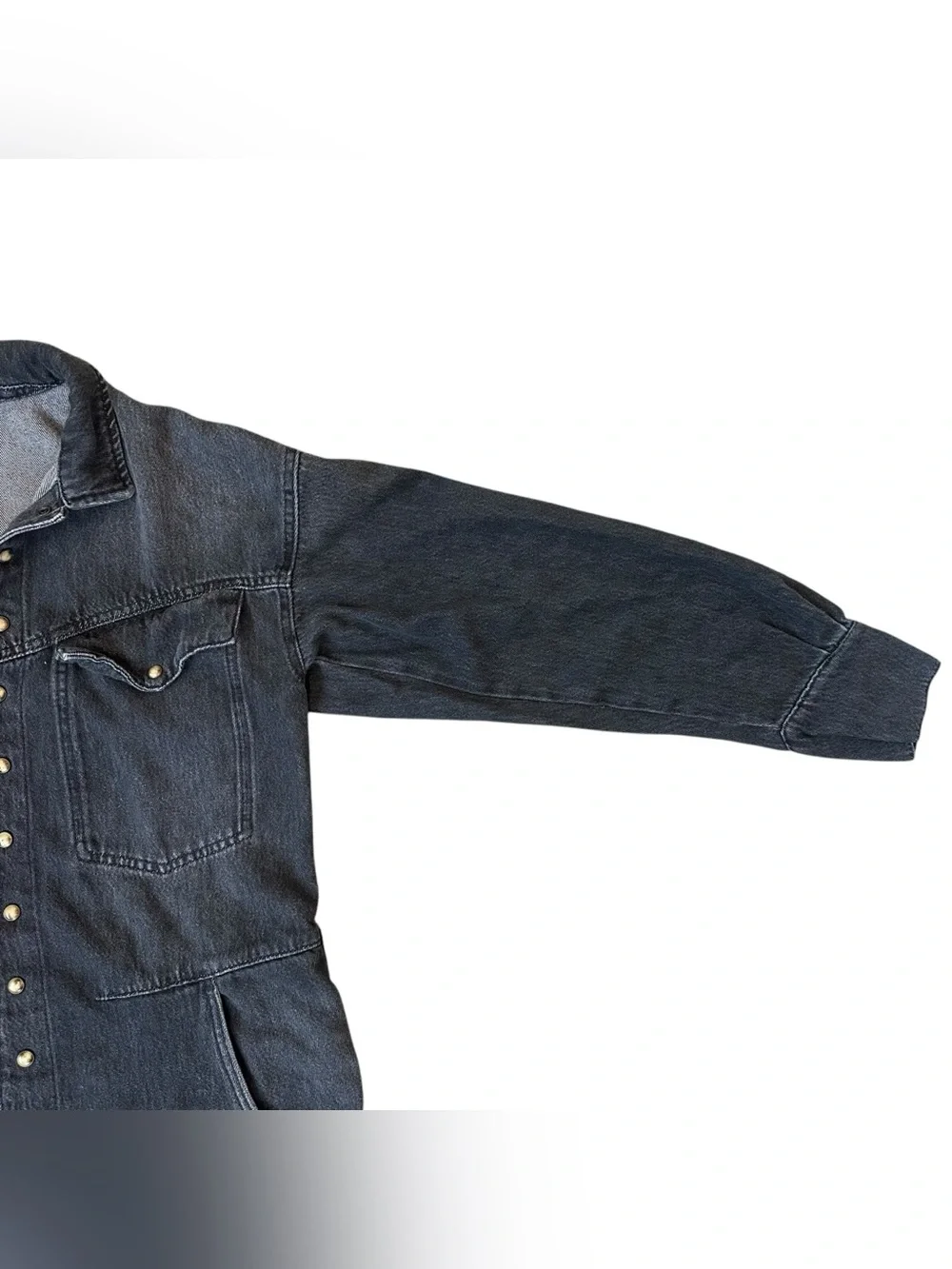 Free People We The Free “Townes” Faded Gray Black Coverall Painter Jumpsuit Med